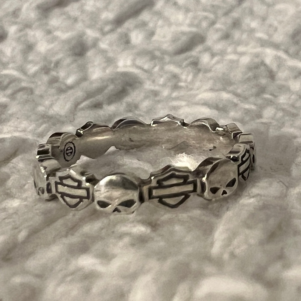 Harley-Davidson Sterling Silver Bar & Shield/Willie G Ring, Vintage 2010, EUC - Picture 4 of 8